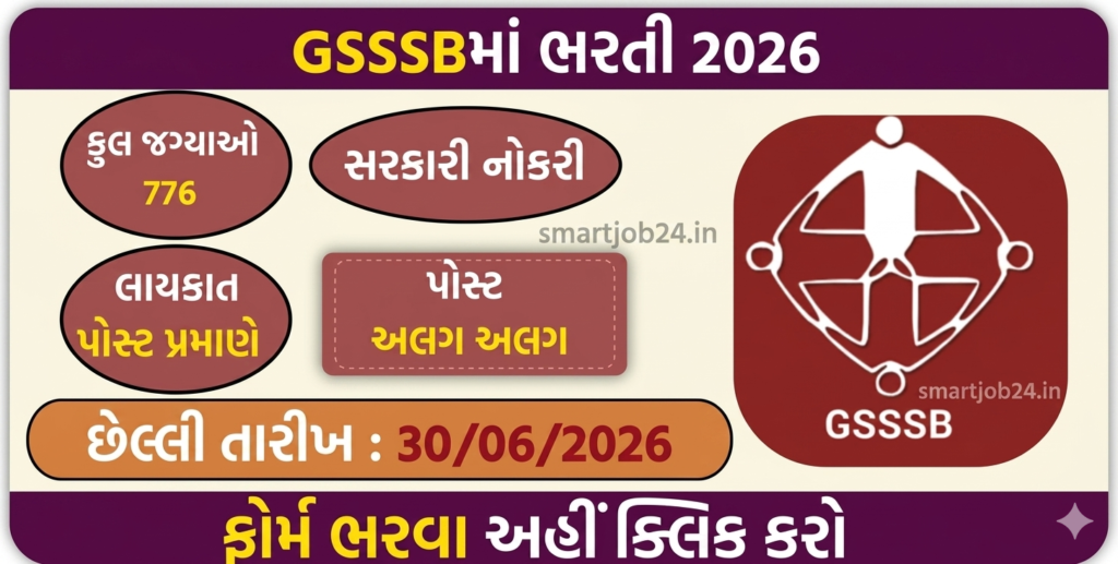 GSSSB Class-3 Recruitment 2026: Vacancies Increased to 776 Posts, Online Application Reopened official board update banner